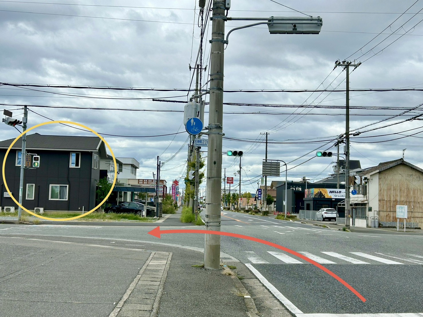 飾磨方面からの道案内